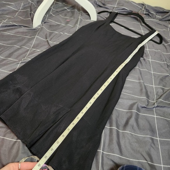 VINTAGE Womens dress 8 rayon drop waist black fairy cottage dark academia - Picture 6 of 6